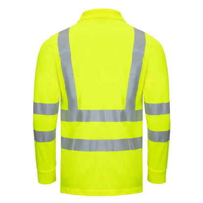 NITRAS MOTION TEX VIZ, high visibility long sleeve polo shirt