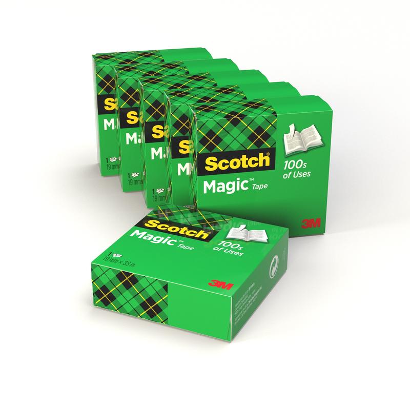 Téip Dofheicthe Scotch® Magic™, 6 Rollaí, 19mm x 33m | Pacáiste (6 rolla)