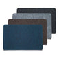 Four Nölle Profi Brush needle felt mats (60x40 cm, ribbed structure) from Nölle Profi Brush Bürsten- & Pinseltechnik e.K. are shown in the colors blue, brown, light gray, and dark gray in a staggered arrangement.