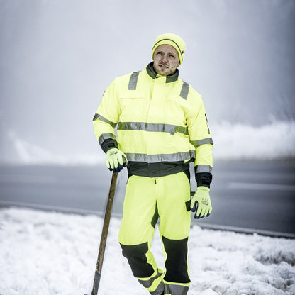 NITRAS MOTION TEX VIZ PLUS, high-visibility pilot jacket, neon yellow / navy blue