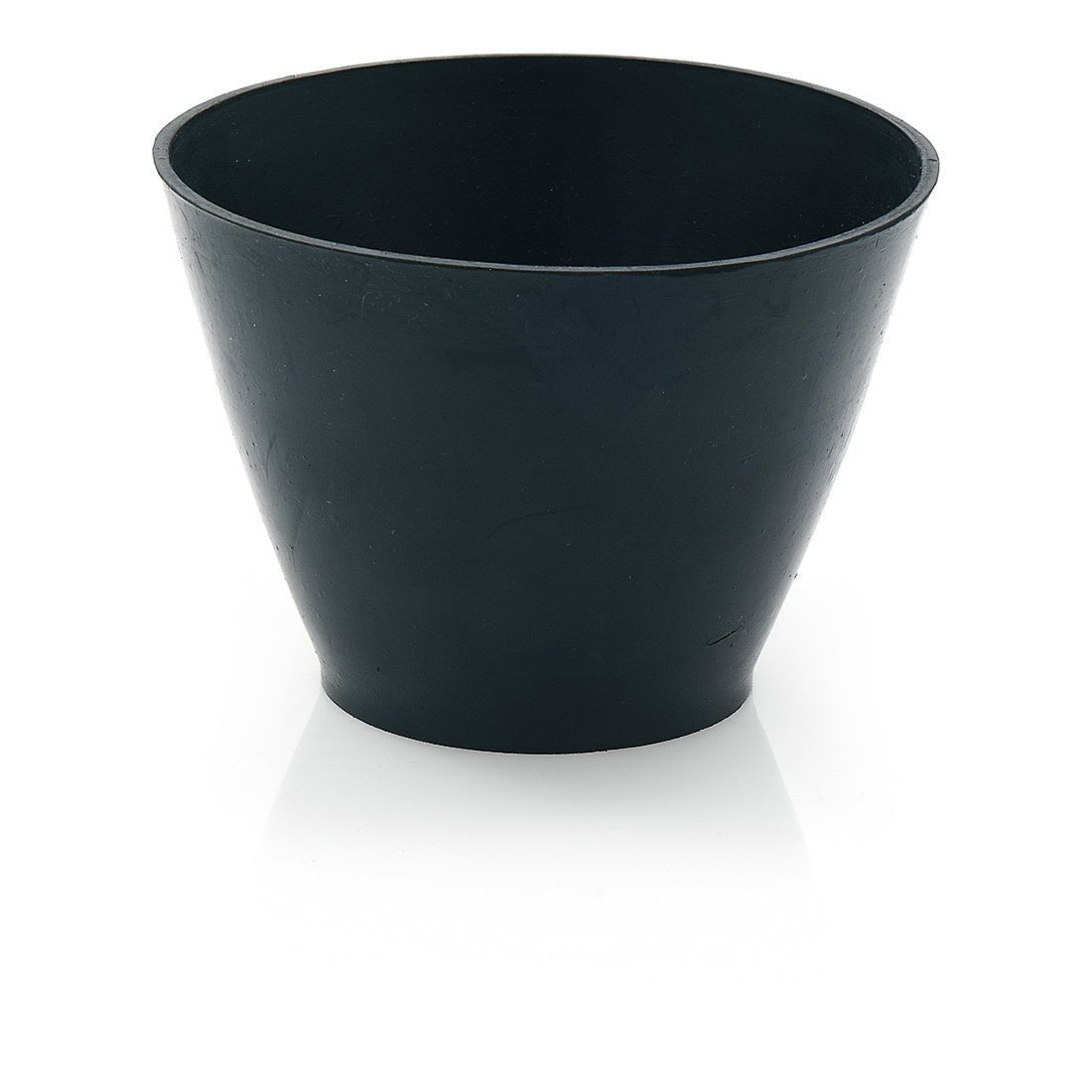 The Nölle Profi Brush plaster cup, conical (Ø 12.5 cm), made of TPE for painting work, 1 piece - plain in black, with a wide rim and narrower base. From Nölle Profi Brush Bürsten- & Pinseltechnik e.K., photographed on a white background.