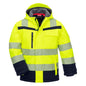NITRAS MOTION TEX VIZ PLUS KIDS, high-visibility winter jacket, neon yellow / navy blue