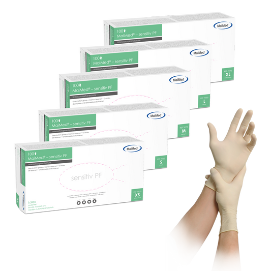 MaiMed-sensitive latex examination gloves, non-sterile, powder-free, 100 pieces/box