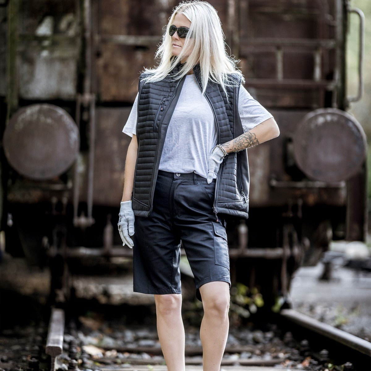 NITRAS MOTION TEX LIGHT, work trousers, short, black