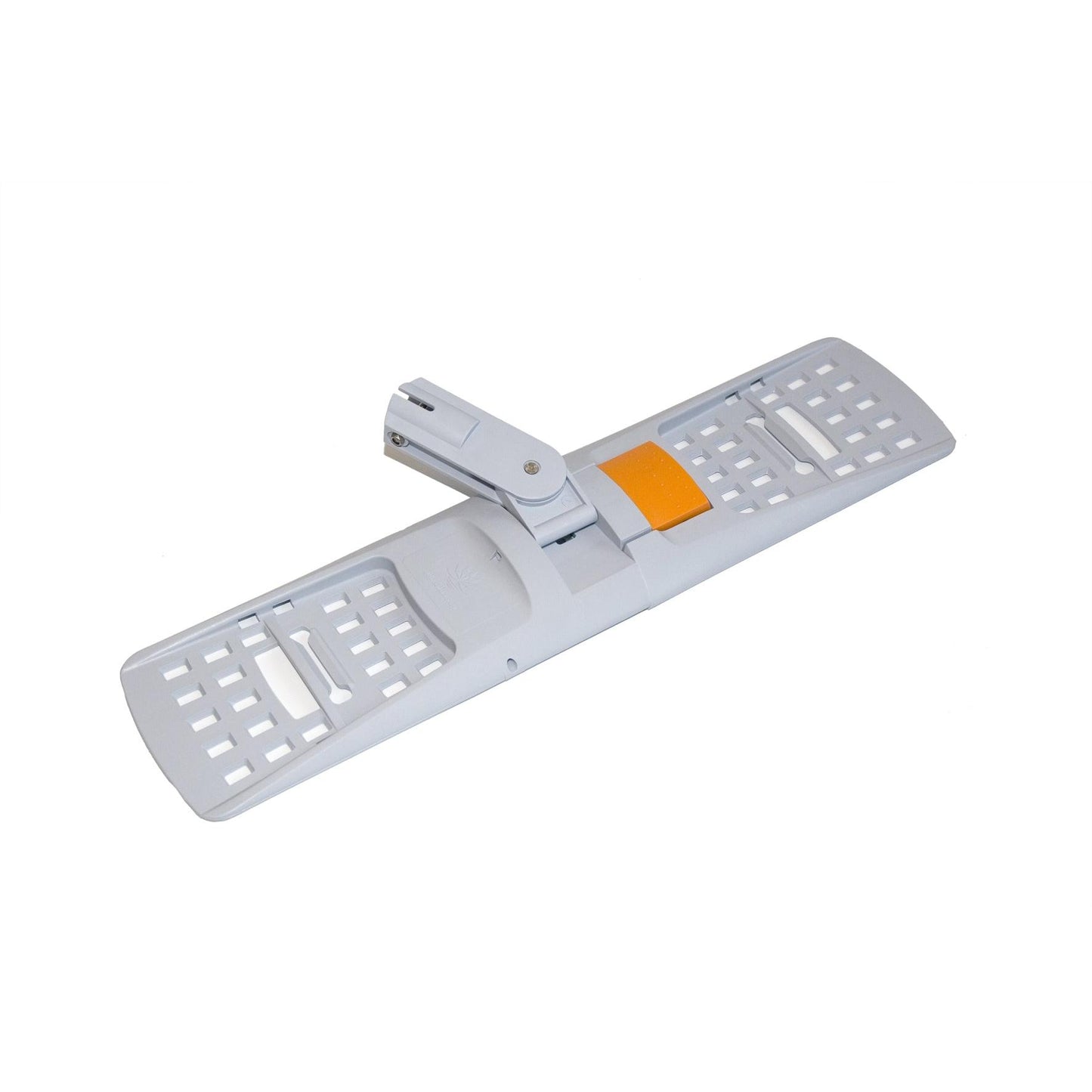 The TASKI Multi Mop folding holder (50 cm) from Diversey Deutschland GmbH & Co. OHG is a plastic mop head with a foldable center and an orange button for handle and pad attachment - ideal for floor cleaning. Package: 1 piece.