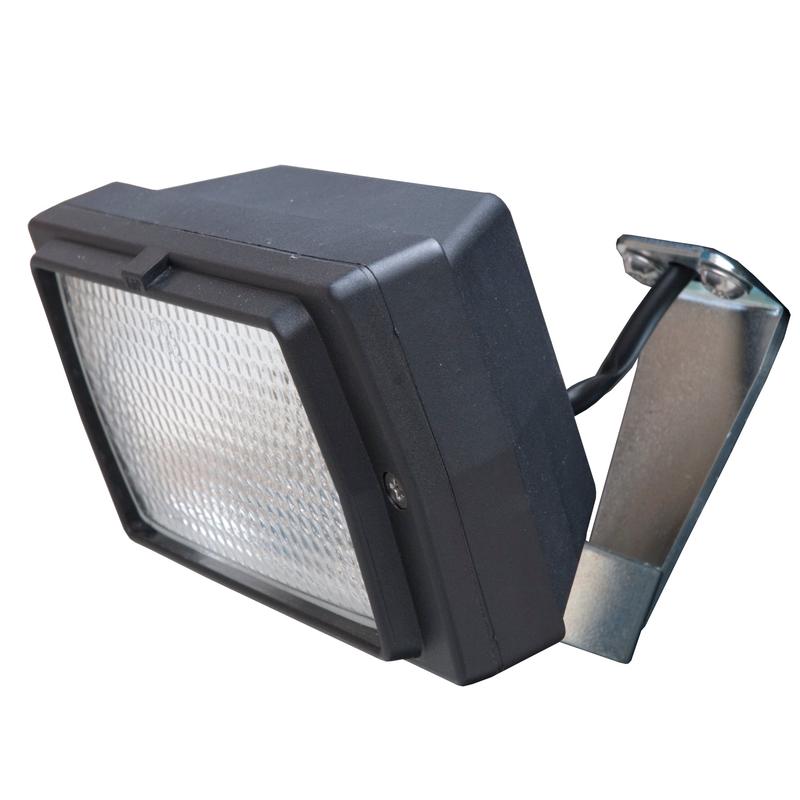 The Diversey headlight set swingo 4000/5000 is a black outdoor wall spotlight with a textured glass lens and metal bracket, designed for TASKI swingo 4000/5000, ideal for improved illumination. Package: 1 piece.