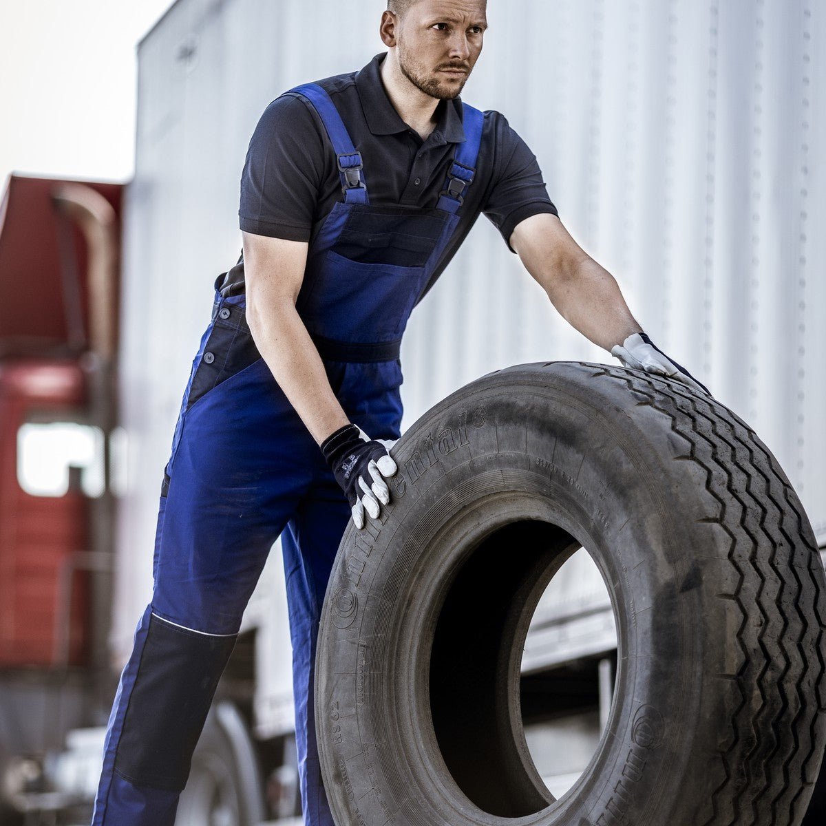 NITRAS TROPIC, mechanic gloves, gray / dark blue