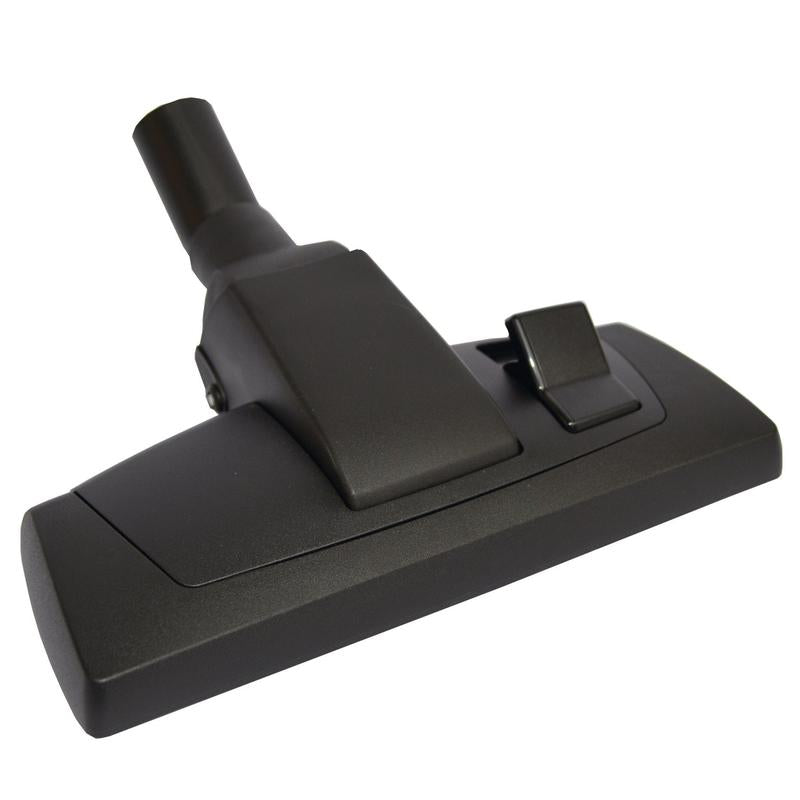 The Premium Universal Dust Nozzle 28 cm (Black) from Diversey Deutschland GmbH & Co. OHG is a black floor nozzle with a 28 cm rectangular base, foot pedal, and suitable for 32 mm suction tubes. Package contains 1 piece.
