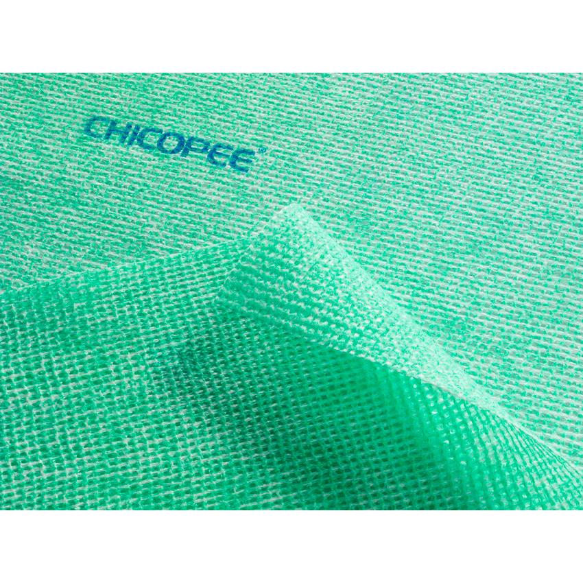 Close-up of two overlapping Suma Lavette Medium kitchen hygiene cloths from Diversey Deutschland GmbH & Co. OHG, showing their woven structure and "germ stop" function for effective cleaning and disinfection.