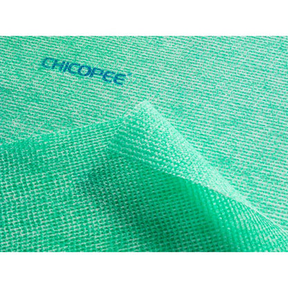 Close-up of two overlapping Suma Lavette Medium kitchen hygiene cloths from Diversey Deutschland GmbH & Co. OHG, showing their woven structure and "germ stop" function for effective cleaning and disinfection.