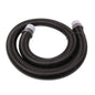 The TASKI AERO BP suction hose 1.5m from Diversey Deutschland GmbH & Co. OHG features a black coil with two gray connections, designed for use with the TASKI Aero BP vacuum cleaner. One piece per package, pictured on a white background.