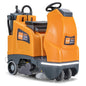The TASKI AERO 3500µicro B Li 150 from Diversey Germany is a compact ride-on vacuum based on the swingo 2100 with seat, steering, brushes, wheels, and a 150 Ah lithium-ion battery for efficient cleaning of large areas.