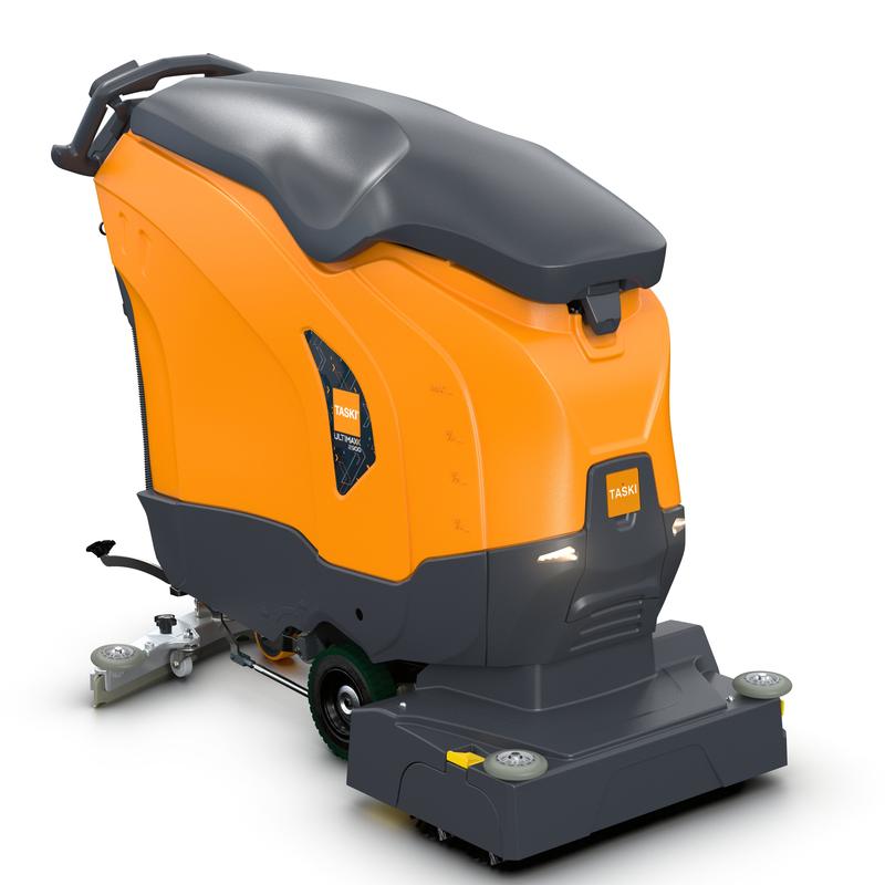 The TASKI ULTIMAXX 2900 RB55 Performance BMS 25A EBU from Diversey Germany is a next-generation scrubber dryer with wheel drive, 63L tank, 55cm double brush, and rear handle - ideal for efficient large-area cleaning.