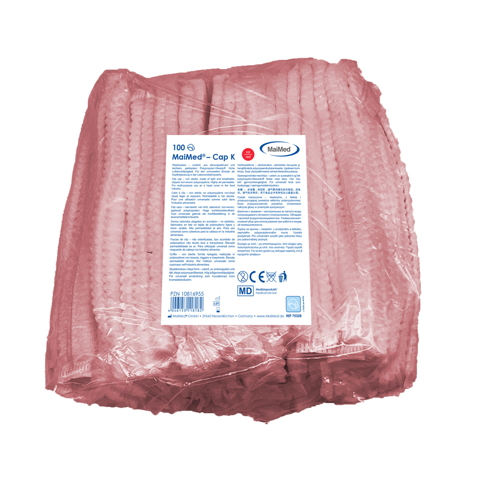 MaiMed-Cap K, caipín gearrthóg déanta as PP, 100 píosa/mála