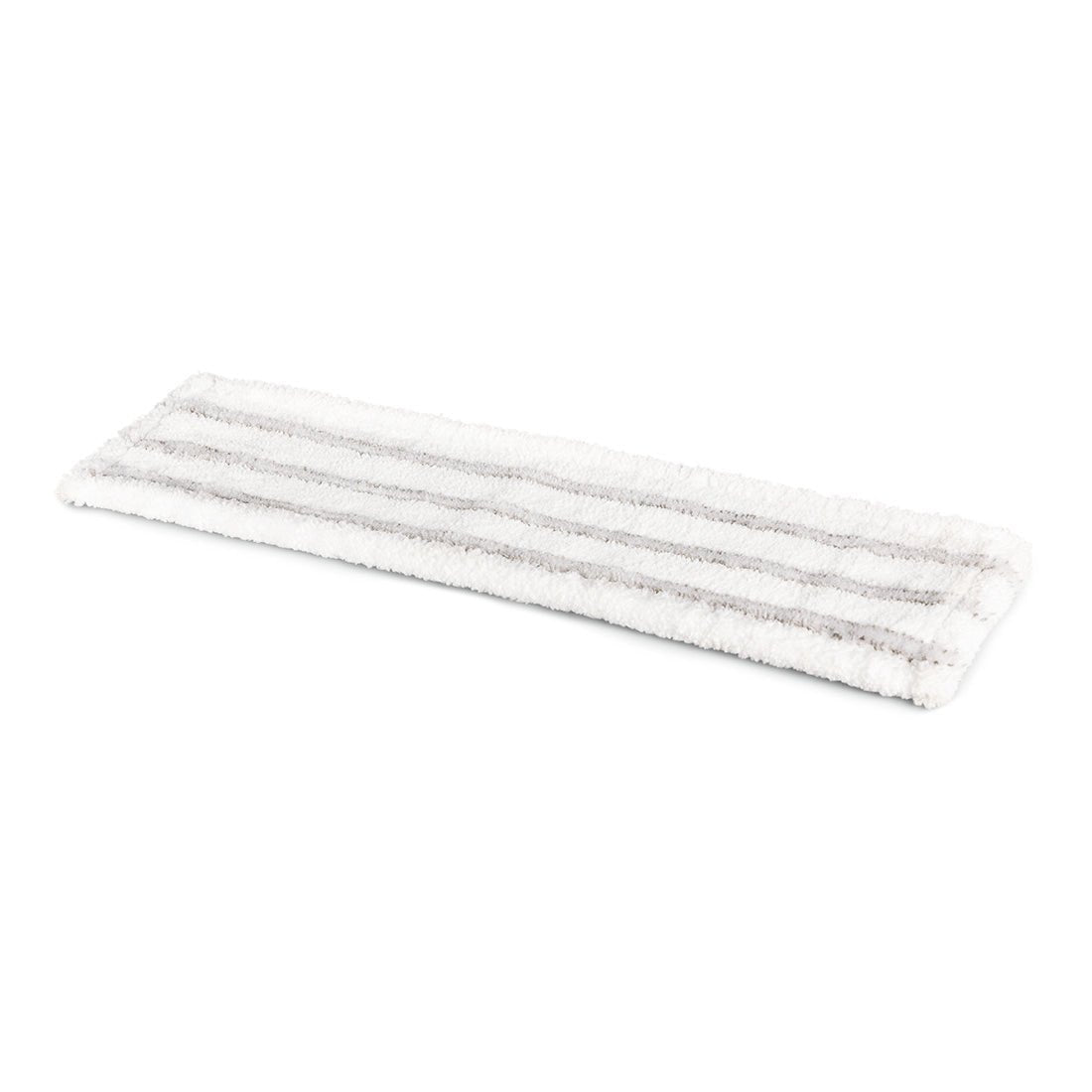 The Nölle Profi Brush Microfiber Replacement Cover for Floor Mops (55 cm, 1 piece) from Nölle Profi Brush Bürsten- & Pinseltechnik e.K. is a rectangular, white replacement cover with two light gray stripes that lie flat against a white background.