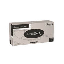 MaiMed-Nítríle Lámhainní dubha dubh, neamh-steiriúla saor ó phúdar, saor ó laitéis 100 píosa/bosca