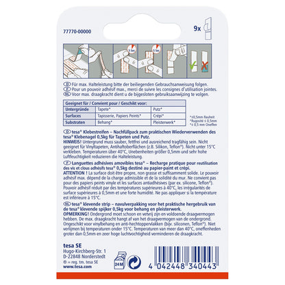 tesa Adhesive Tape for Wallpaper and Plaster, White, up to 0.5 kg