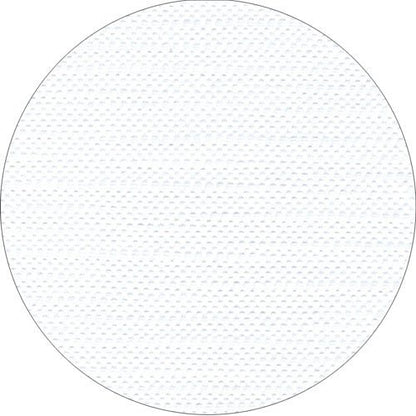 A close-up of a white round disc with a subtle texture, resembling the high-quality tissue of the PAPSTAR tablecloth, tissue "ROYAL Collection" from PAPSTAR GmbH, against a plain white background.