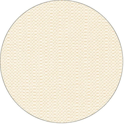 The PAPSTAR tablecloth from the ROYAL Collection by PAPSTAR GmbH is a round, beige tissue tablecloth with a textured, waffle-like pattern on a white background and thin, faintly outlined edges.