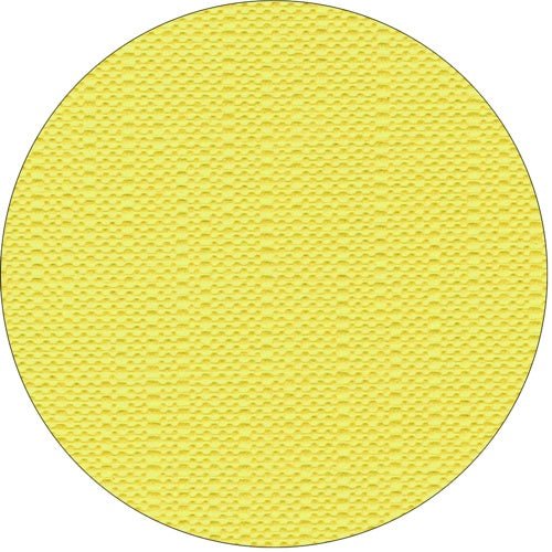 A yellow, round object with a textured, repeating grid pattern on the surface, similar to the high-quality tissue of the "ROYAL Collection" tablecloth from PAPSTAR GmbH, with small, raised squares evenly arranged.