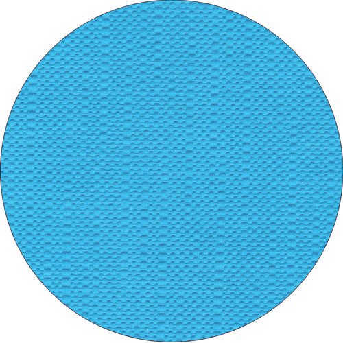 A round PAPSTAR tablecloth from the ROYAL Collection, made of high-quality tissue from PAPSTAR GmbH, features a textured light blue surface with a small, repeating pattern on a white background.