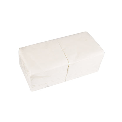 A pack of PAPSTAR 250 napkins, 2-ply, 24 x 24 cm, 1/4-fold from PAPSTAR GmbH is folded and wrapped in transparent foil depicted against a plain white background.