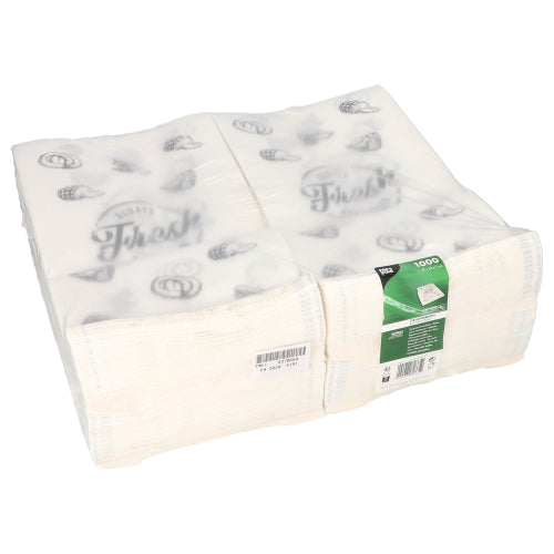 Pacáiste mór le 1000 mála feola PAPSTAR den PAPSTAR GmbH as páipéar kraft le snáithe, foirfe do bhúistéirí nó siopaí delicatessen. Seachadtar na málaí go néata pacáilte agus tá siad foirfe do riachtanais ghairmiúla na gastranómachta.