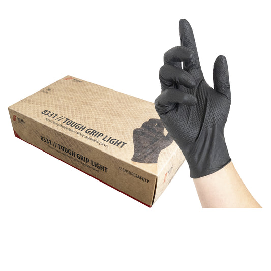 NITRAS TOUGH GRIP LIGHT, nitrile disposable gloves, black