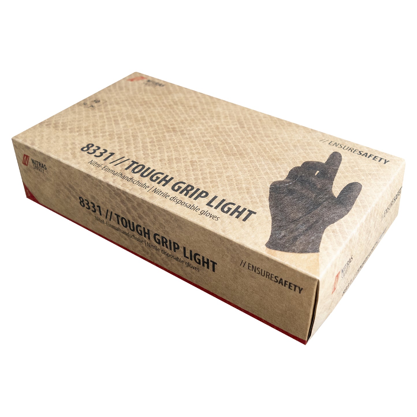 NITRAS TOUGH GRIP LIGHT, nitrile disposable gloves, black