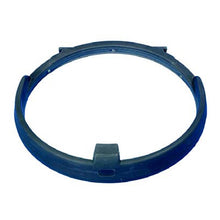 A dark blue, round plastic splash guard with a notch and holes, designed for the TASKI ergodisc omni scrubber dryer from Diversey Deutschland GmbH & Co. OHG, package (1 piece), is depicted on a white background.