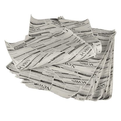 A stack of PAPSTAR 5 wrapping papers "Newsprint" from PAPSTAR GmbH (3cm x 2cm) with the inscription "NEWS" and "JOBS" lies on a white background reminiscent of traditional wrapping papers.