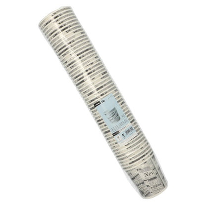 Starpak 50 Snackbecher "To Go" déanta as páipéar láidir i ndearadh nuachtáin (470 ml, ø 9,9 cm) i mála soiléir le lipéad gorm ar an tosaigh.