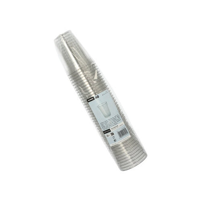 A pack of 40 Starpak Hurricane PET 0.2 l crystal clear drinking cups (Ø 7.8 cm x 9.7 cm) is wrapped in foil and has a white label with product details in the middle.