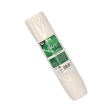 A sealed pack of 100 PAPSTAR round dressing cups, 6.6 cm, white, paper "pure" cups from PAPSTAR GmbH - ideal for eco-friendly serving; each cup holds 90 ml and the green-white label shows product information.