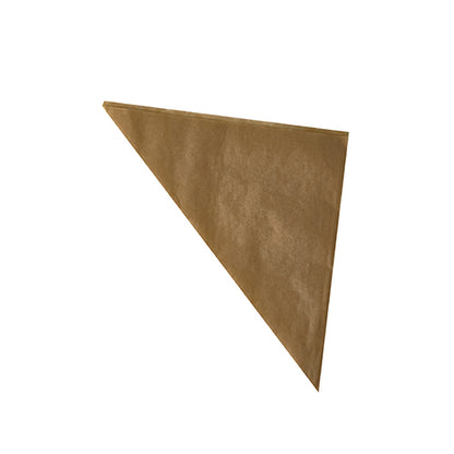A single PAPSTAR 1000 cone bags parchment substitute greaseproof bag from PAPSTAR GmbH, often used as fries packaging, is folded diagonally into a triangle and isolated on a white background.