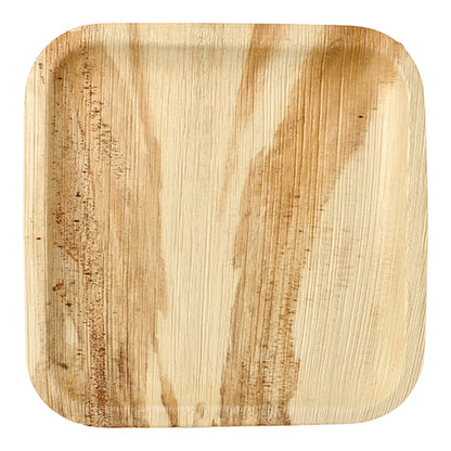 Tarraingíonn an PAPSTAR 6 phláta duille pailme "pure" cearnach den PAPSTAR GmbH aird le duille pailme nádúrtha, coirnéil chothromaithe, stríoca donn agus gráin adhmaid - rogha atá neamhdhíobhálach don chomhshaol do gach ócáid.