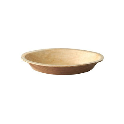 The PAPSTAR 6 palm leaf plates "pure" oval from PAPSTAR GmbH is an eco-friendly, oval palm leaf plate with a smooth surface, perfect for sustainable events, presented against a white background.