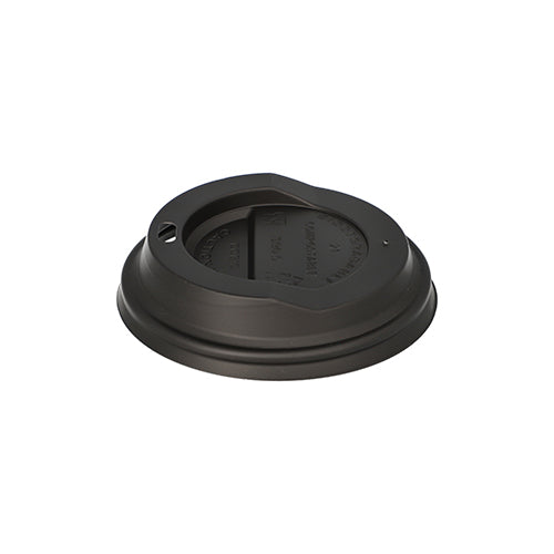 The PAPSTAR 50 dome lid made of C-PLA, biodegradable and white, is presented flat. The round lid (2.1 cm height) from PAPSTAR GmbH features a raised drinking spout and a small ventilation hole.