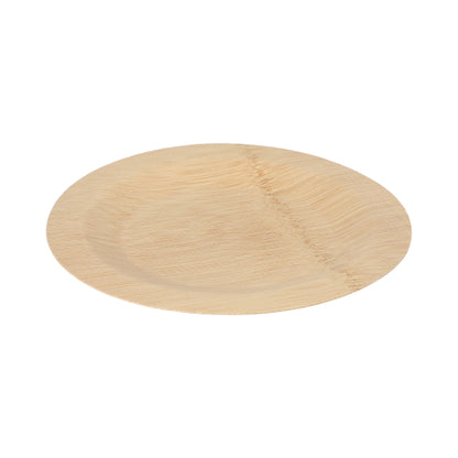 The PAPSTAR 10 plates, bamboo "pure" round from PAPSTAR GmbH is a round, light disposable plate with a smooth surface – ideal for those who value sustainable and biodegradable tableware.