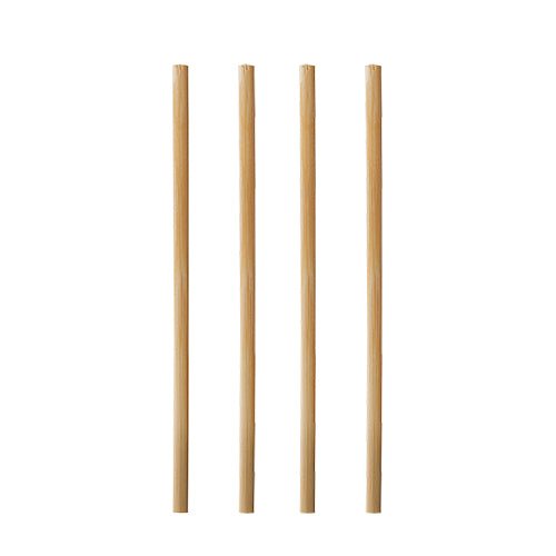 Four straight, cylindrical PAPSTAR 1000 stir sticks, bamboo "pure" from PAPSTAR GmbH are arranged vertically in a row against a plain white background - a sustainable choice for any drink.