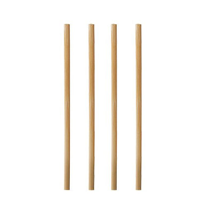 Four straight, cylindrical PAPSTAR 1000 stir sticks, bamboo "pure" from PAPSTAR GmbH are arranged vertically in a row against a plain white background - a sustainable choice for any drink.