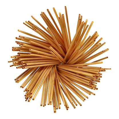 A bundle of PAPSTAR straws "pure" (Ø 4 mm, 23 cm, 150 pieces) from PAPSTAR GmbH fans out circularly on a white background, reminiscent of uncooked spaghetti arranged as eco-friendly straws.
