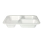 The Starpak 100 sealing trays are white, laminated XPS food trays with three compartments (925 ml, 4.2 x 21.2 x 25 cm), ideal for separating food. Delivered in a pack of 100 in a foil bag.