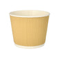 A PAPSTAR round soup cup (13.5 cm) Ripple Wall, brown/white, 998 ml, from PAPSTAR GmbH is depicted on a white background. Sold in packs of 25 pieces.