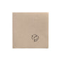 The PAPSTAR napkins 1/4-fold, 20x20 cm natural from recycled paper (100 pieces) by PAPSTAR GmbH is a brown, recycled napkin with a black "100% Recycled" stamp and recycling symbol on a white background.