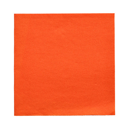 On a white background is a simple orange PAPSTAR 20 napkins “DAILY Collection” napkin (1/4-fold, 32x32 cm) by PAPSTAR GmbH, whose surface is smooth and unmarked.