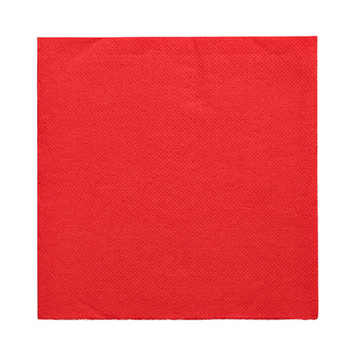 A red PAPSTAR 1/4-fold napkin (32x32 cm) from the “DAILY Collection” by PAPSTAR GmbH is shown flat on a white background and features a subtle texture pattern – ideal for a modern table decoration.