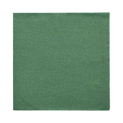 A simple green square napkin from PAPSTAR GmbH, part of the 20 napkins "DAILY Collection" (1/4-fold, 32x32 cm), features a subtle texture pattern – ideal for stylish table decoration and presented against a white background.