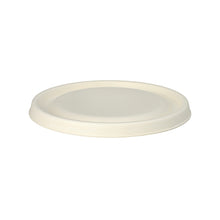 A simple, round, white disposable plate on a white background - perfect to combine with PAPSTAR lids for sugarcane bowls Ø 17 cm, white, "pure" (25 pieces) from PAPSTAR GmbH for more comfort and sustainability.