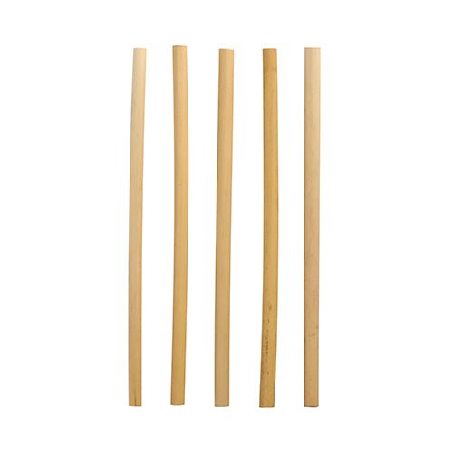 Five PAPSTAR reed straws "pure" (Ø 7 mm, 20 cm) from PAPSTAR GmbH stand vertically against a white background; the eco-friendly straws slightly vary in thickness and shade.